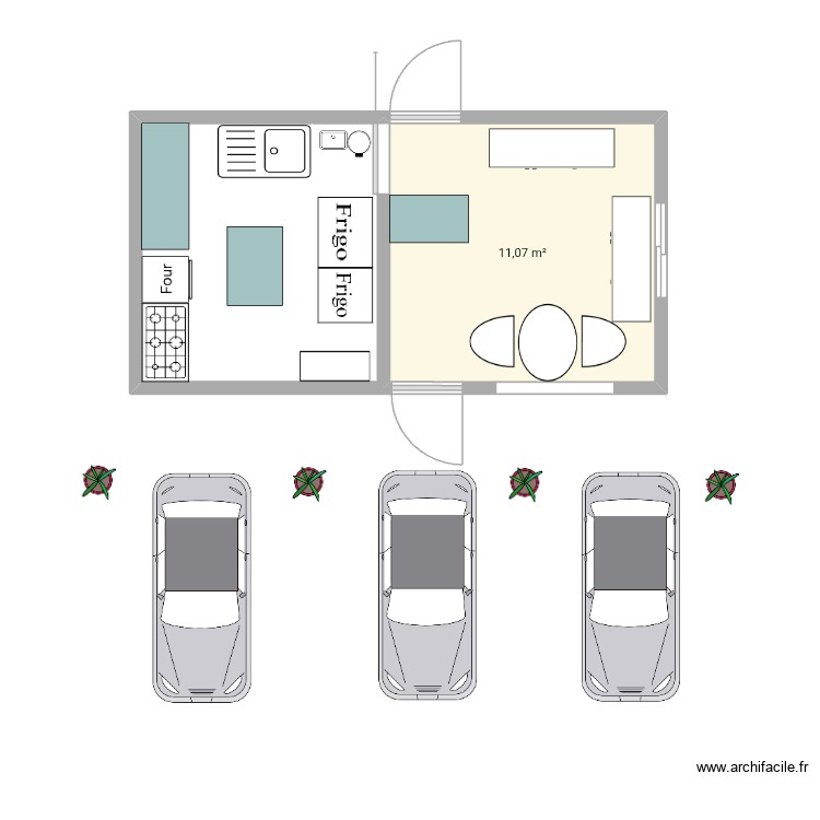 Cuisine professionnelle. Plan de 0 pièce et 0 m2