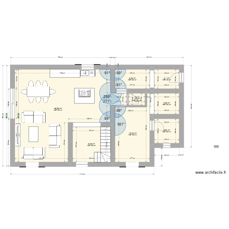 plan rdc joyeuse. Plan de 8 pièces et 84 m2