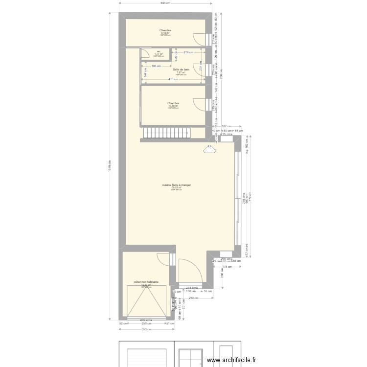 STELLA VERDUN 6 sans cotation. Plan de 6 pièces et 102 m2