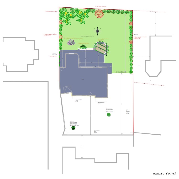 Jardin Plouharnel terrassement N et O. Plan de 0 pièce et 0 m2