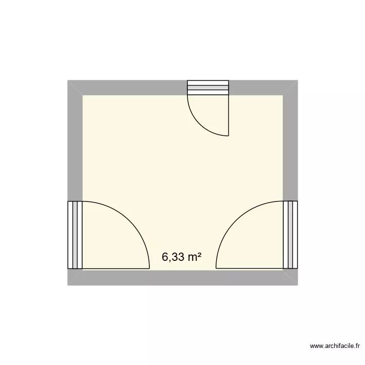 Bureau. Plan de 1 Pièce et 6 m² Bureau. Plan de 1 Pièce et 6 m²