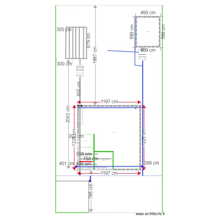 Implantation fosse septique et eaux de pluies. Plan de 0 pièce et 0 m2