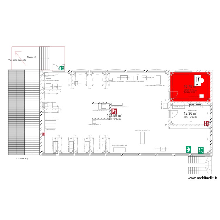 Plan atelier souder premier étage . Plan de 3 pièces et 191 m2