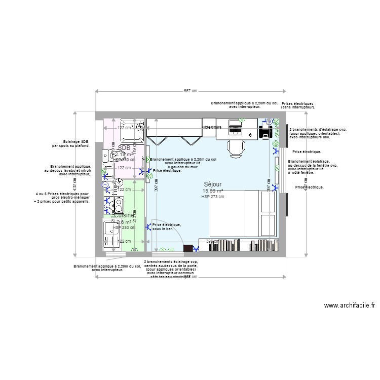 2019 12 15 Prises électriques et appliques. Plan de 0 pièce et 0 m2