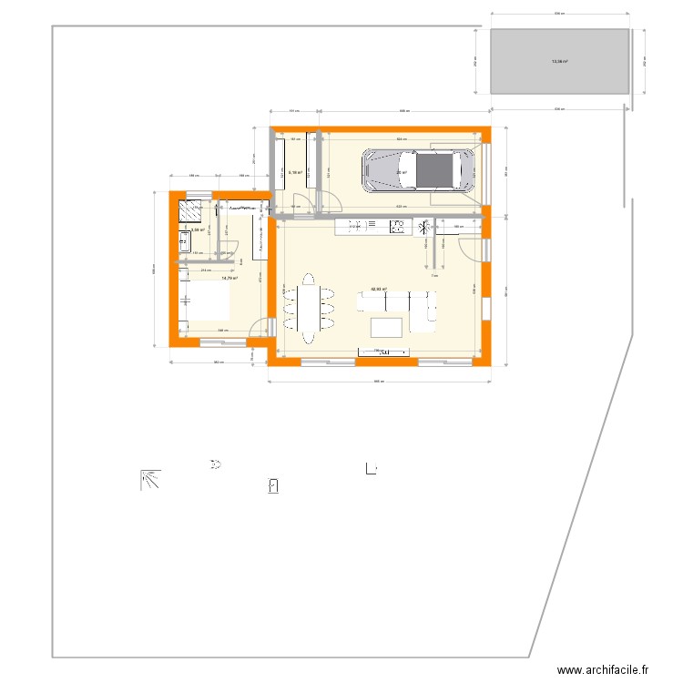 Reprise plan ModulHab et Voiro. Plan de 6 pièces et 100 m2