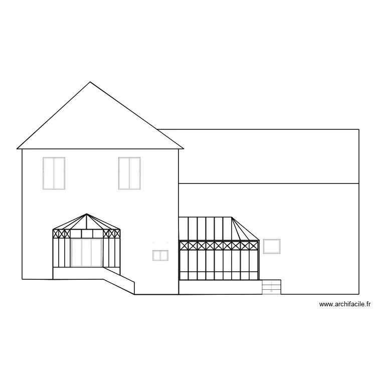 Projet Michaud face avec la verriere coupee. Plan de 