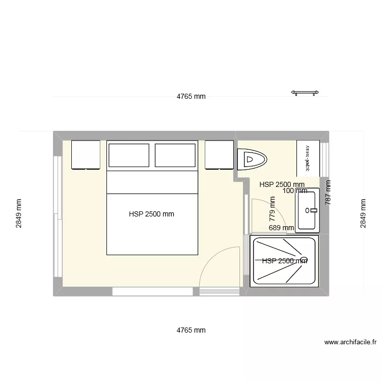 chambre ile verte dilat&eacute; V4. Plan de 