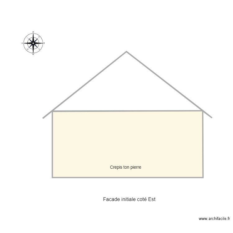 Facade initiale coté Est. Plan de 0 pièce et 0 m2