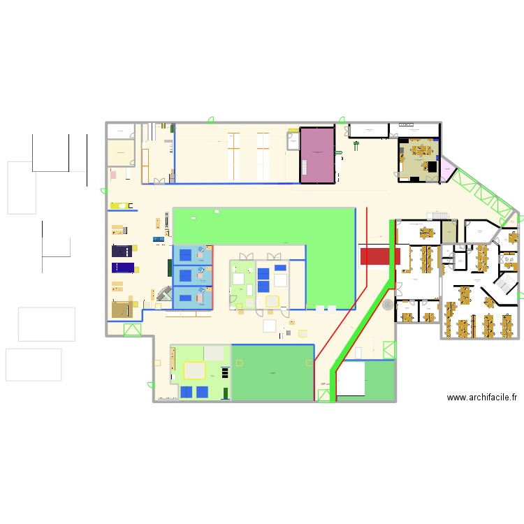 OHM RDC JBG. Plan de 36 pièces et 3017 m2