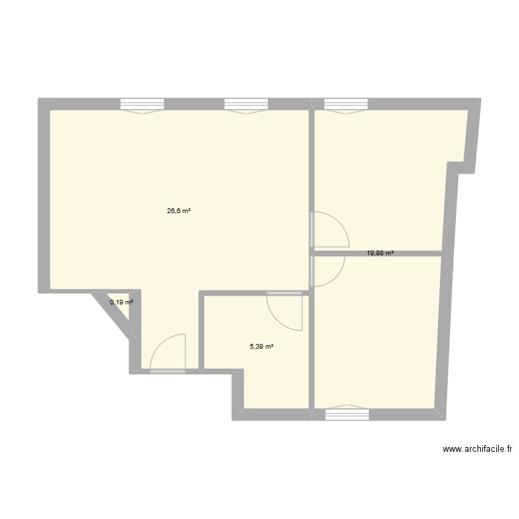 6Tunnel2. Plan de 4 pièces et 52 m2