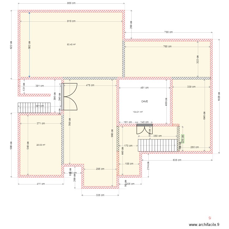 GUEUX SOUS SOL MACONNERIE FINI. Plan de 0 pièce et 0 m2