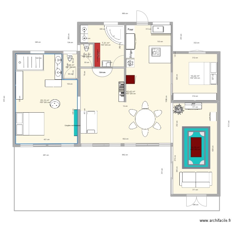 54 Agrandissement VB. Plan de 7 pièces et 108 m2