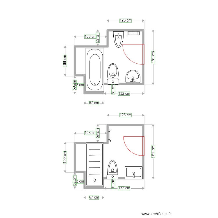 VIDAL BUENO. Plan de 2 pièces et 7 m2