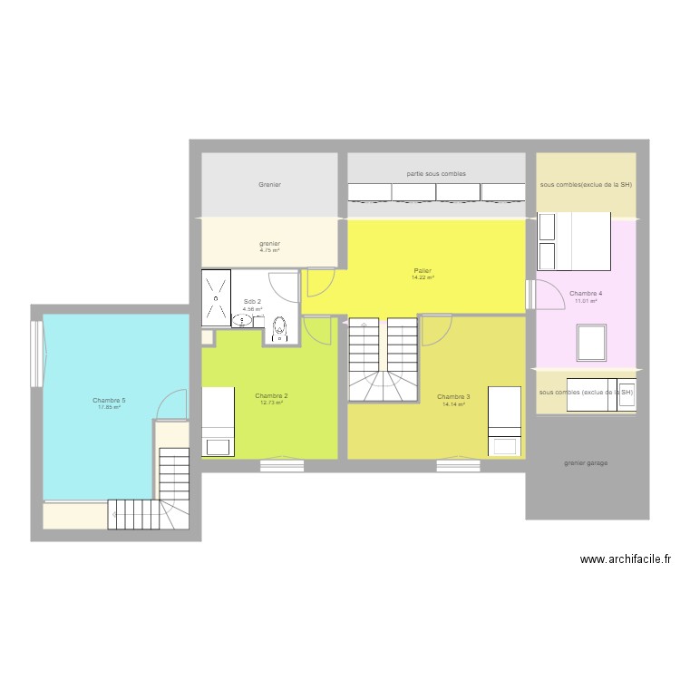 1er étage sdlb. Plan de 0 pièce et 0 m2