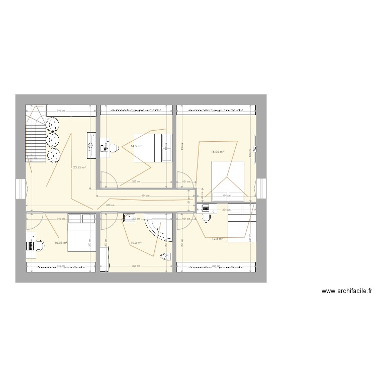 Etage Maison Onard. Plan de 0 pièce et 0 m2