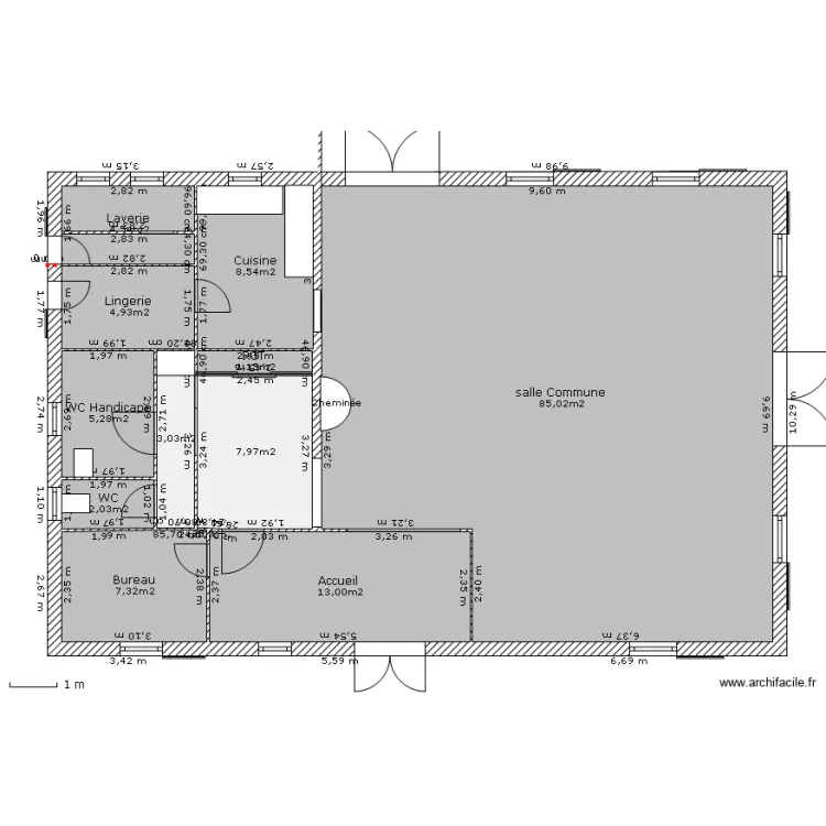 Salle polyvalente . Plan de 