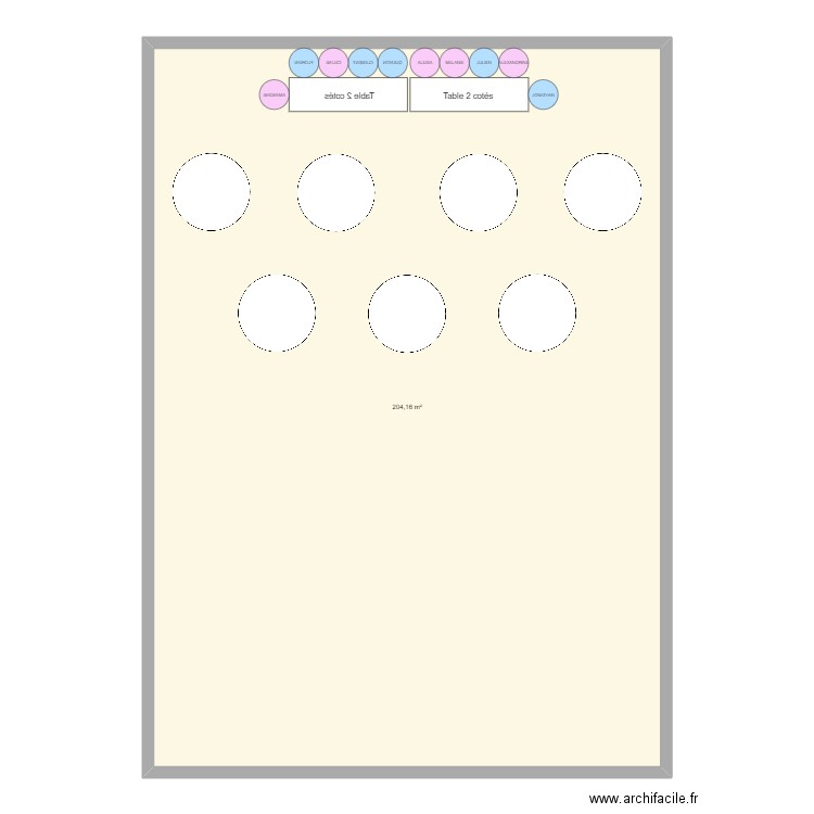 mariage. Plan de 1 pièce et 204 m2