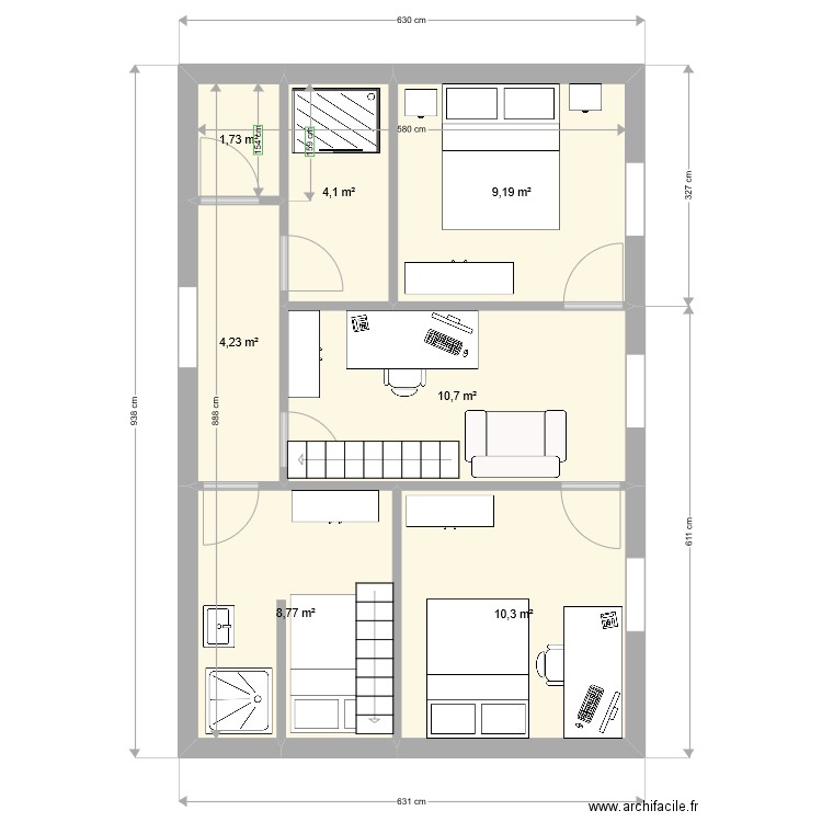 Montpellier 1er etage. V1. Plan de 0 pièce et 0 m2