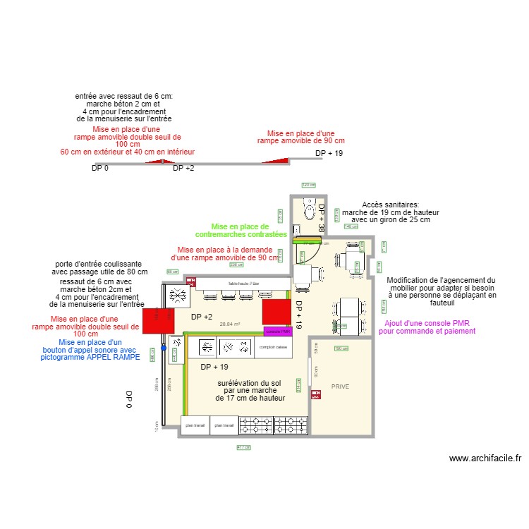 2 LE TAM APRES TRAVAUX. Plan de 0 pièce et 0 m2