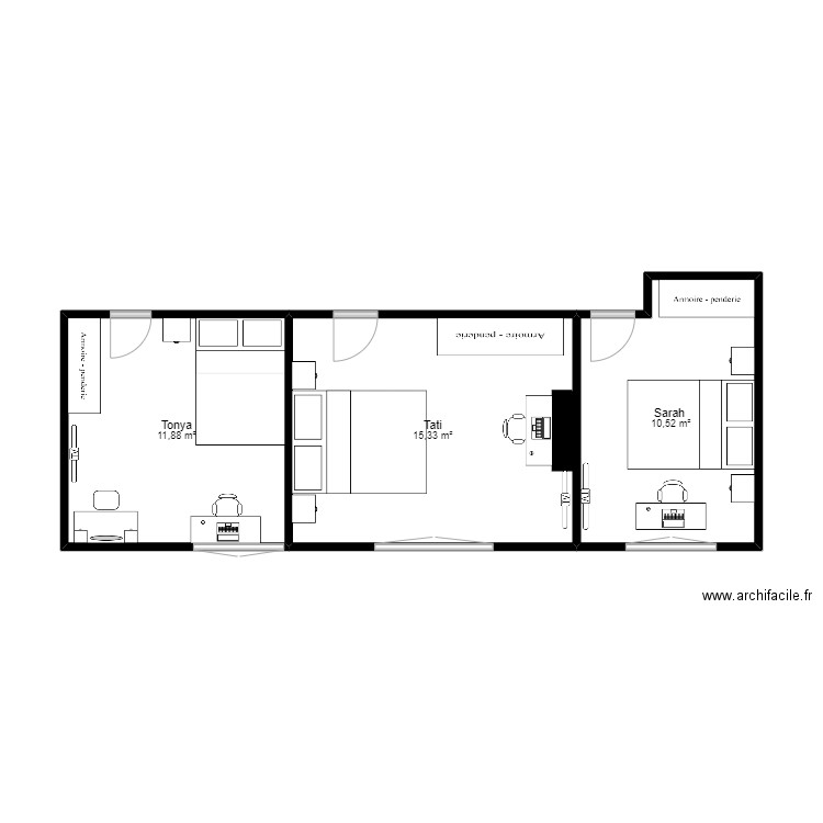 acasa drogenbos. Plan de 3 pièces et 38 m2