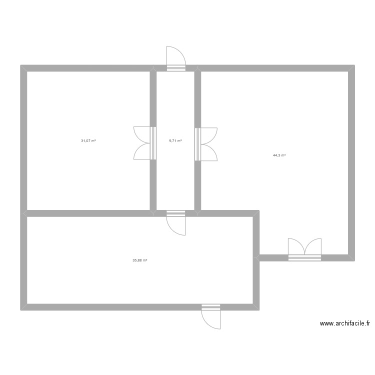 ULB  batiment E. Plan de 4 pièces et 121 m2