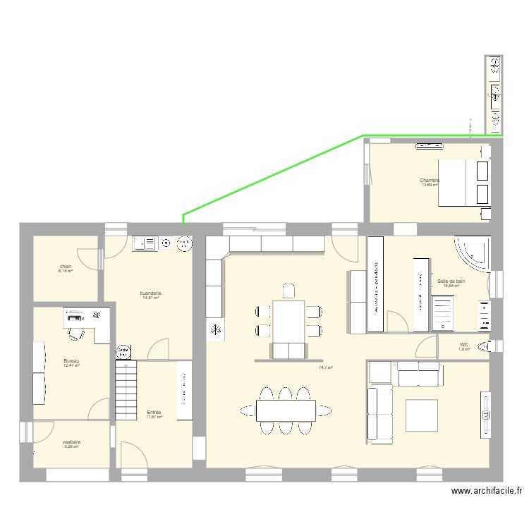 RDC marnay 80. Plan de 10 pièces et 159 m2