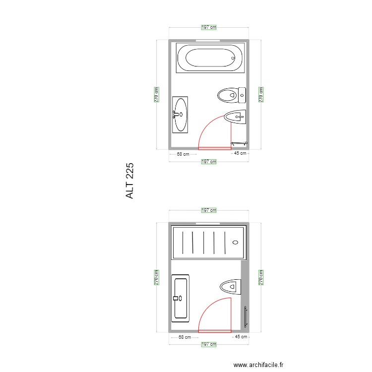 GARRIDO. Plan de 2 pièces et 10 m2