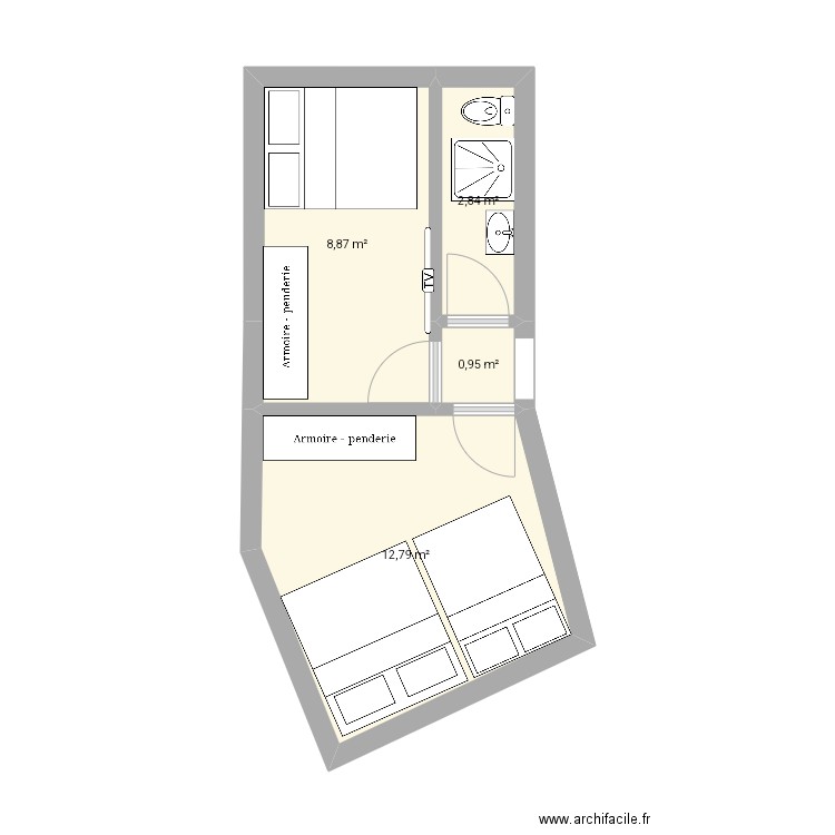 villa plan 2. Plan de 4 pièces et 25 m2