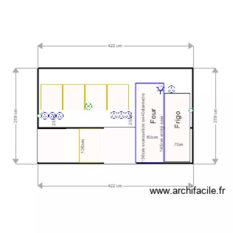 MUR CUIISINMUR3. Plan de 