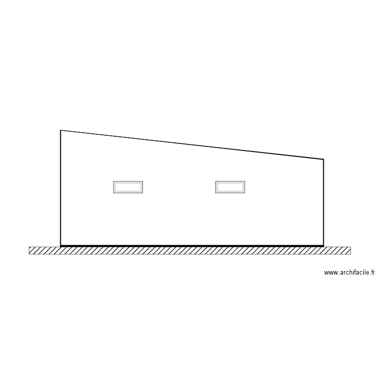 facade est. Plan de 0 pièce et 0 m2