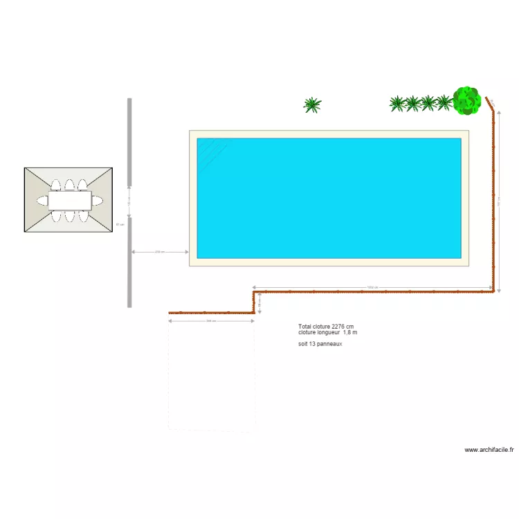 piscine . Plan de 