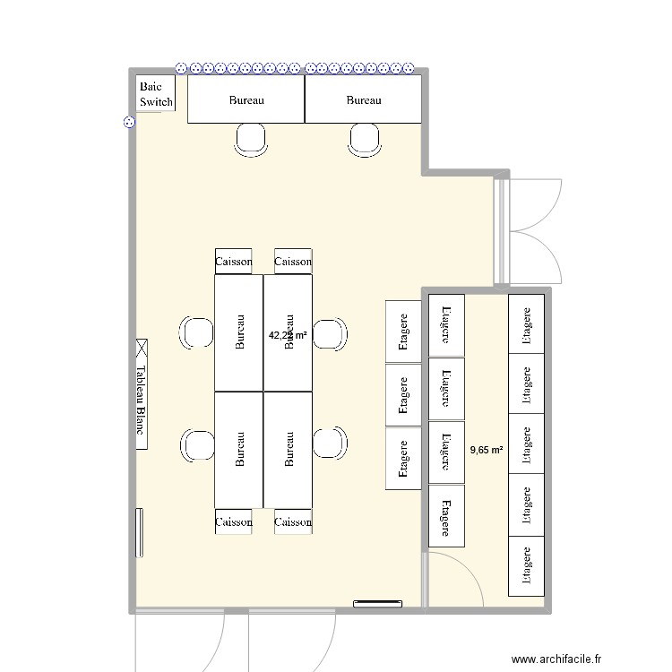 Pays Fort. Plan de 2 pièces et 52 m2