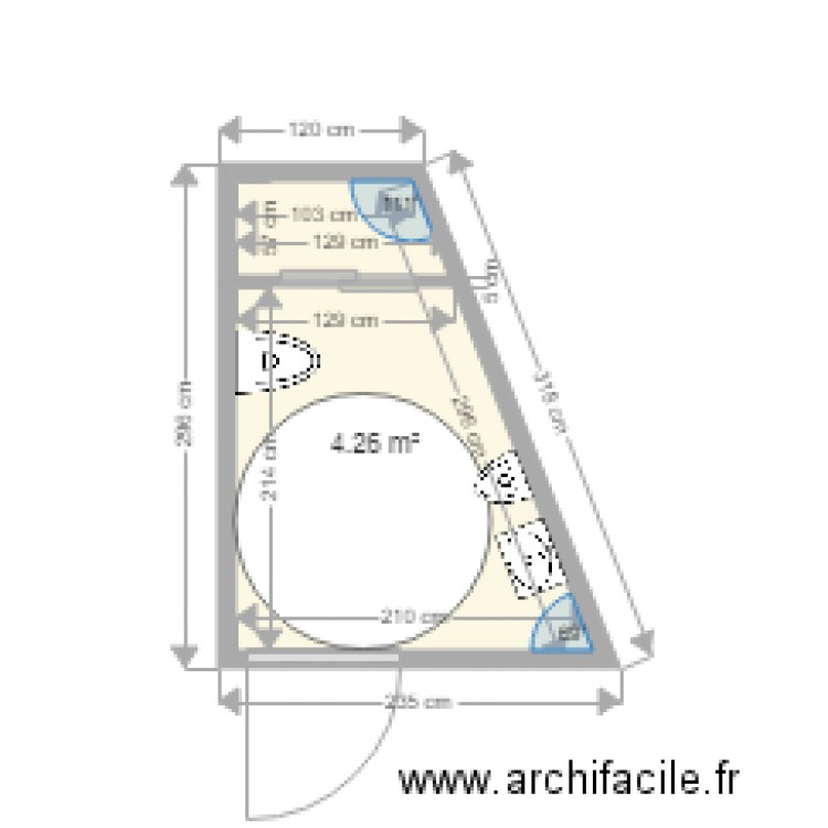 Projet WC cour Festbar version 2. Plan de 0 pièce et 0 m2