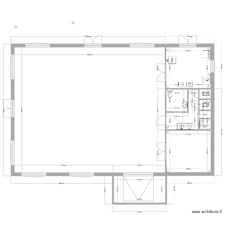 salle répétition vers2. Plan de 8 pièces et 43 m2