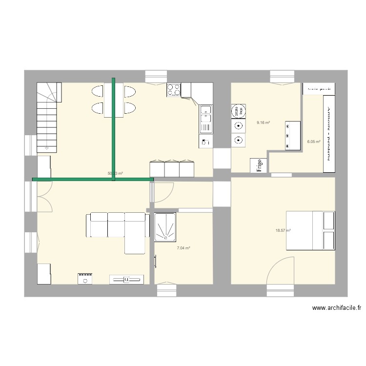 Rdc projet 2 Maison Onard. Plan de 0 pièce et 0 m2