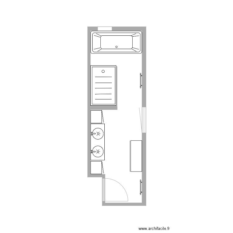 Salle de Bain Andy01. Plan de 0 pièce et 0 m2