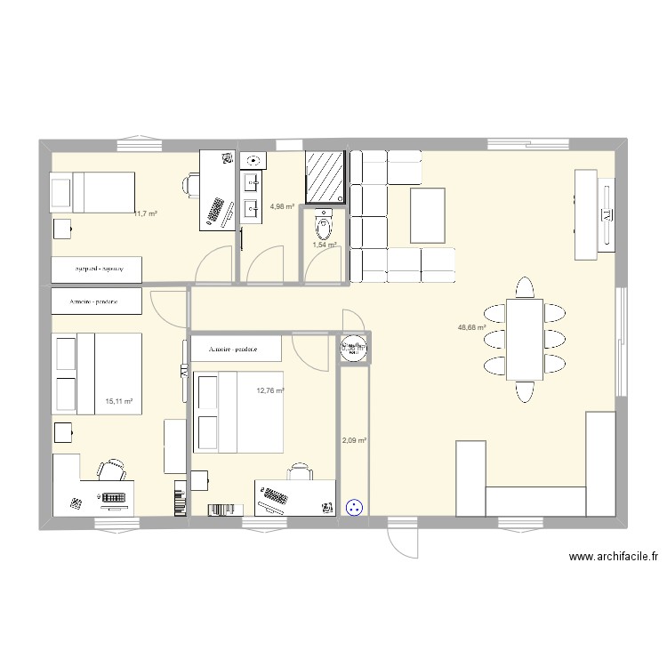 MAISON2. Plan de 8 pièces et 97 m2