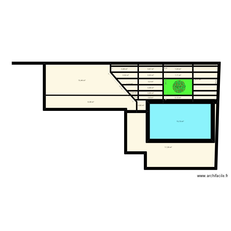 DDDDDD. Plan de 29 pièces et 161 m2