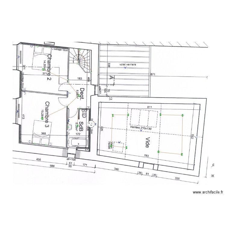 etage. Plan de 0 pièce et 0 m2