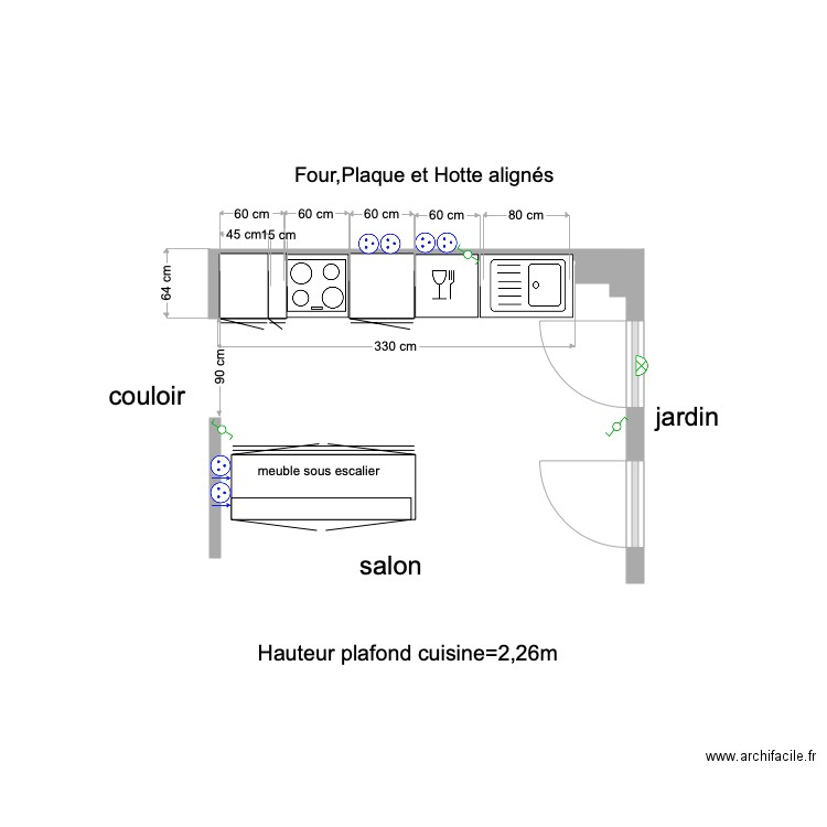 plan cuisine rectifié le 15 mai 21. Plan de 0 pièce et 0 m2