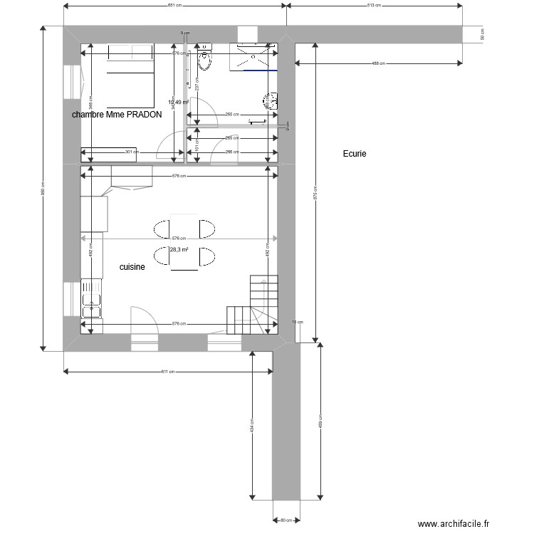 PRADON ST PRIVAT projet rdc janv22. Plan de 9 pièces et 186 m2