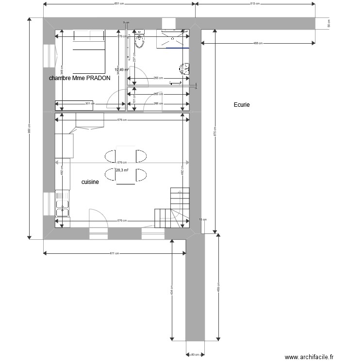 PRADON ST PRIVAT projet rdc janv22. Plan de 0 pièce et 0 m2
