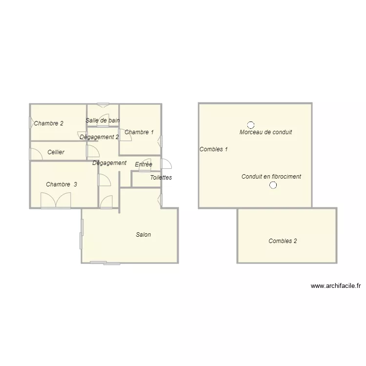 Croquis SALIBA Amiante. Plan de 