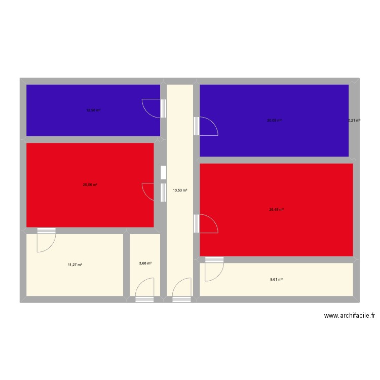 Essai plan CESU. Plan de 9 pièces et 115 m2