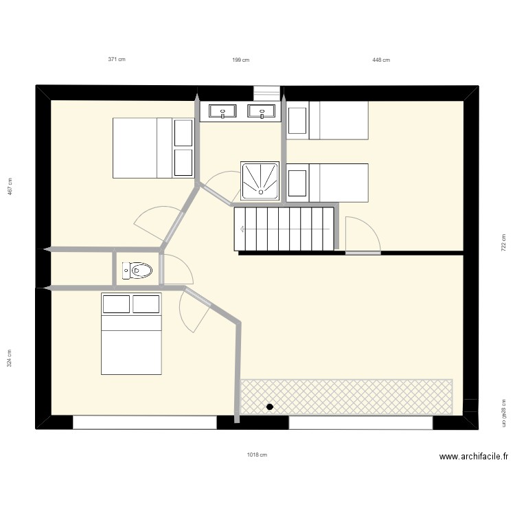 etage Aas. Plan de 5 pièces et 67 m2