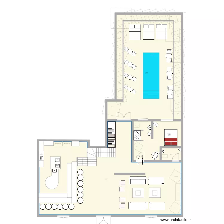 Semi etage. Plan de 