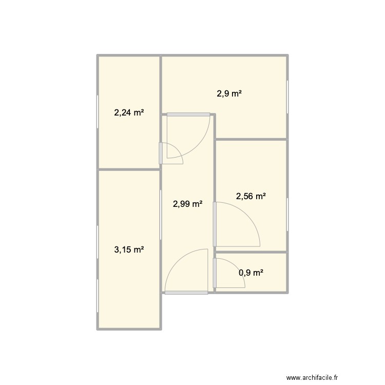 appartement VILSAIN. Plan de 6 pièces et 15 m2