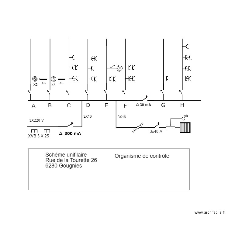 Schéma unifilaire . Plan de 0 pièce et 0 m2