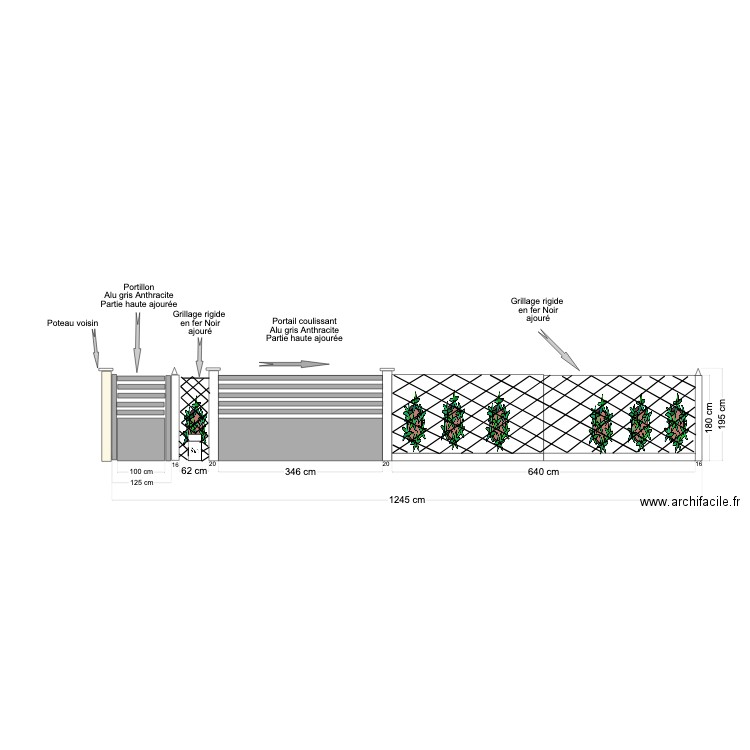 Clôture PROJET PORTAIL 11 Jules Ferry 15 11 22. Plan de 0 pièce et 0 m2