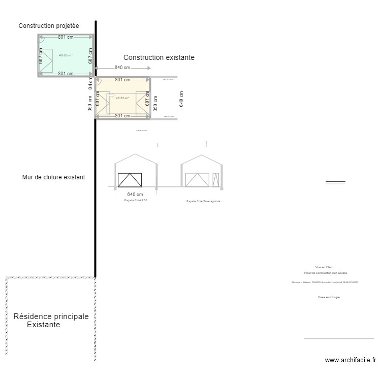 Projet de garage. Plan de 0 pièce et 0 m2